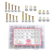 DURAFORCE 672PCS M4 M5 M6 Alloy Steel Bolts and Nuts Flat & Lock Washers Assortment Kit
