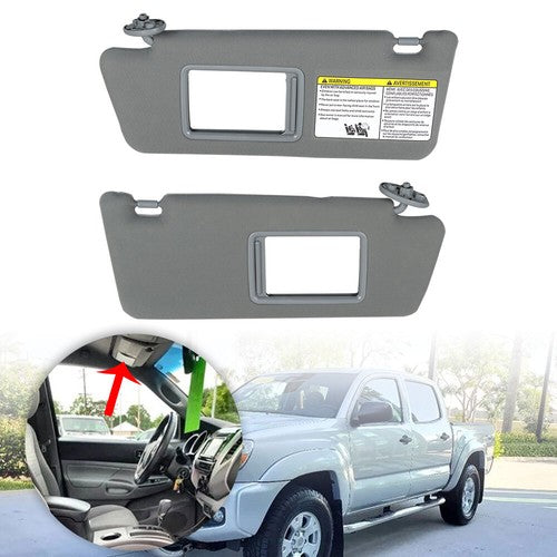 DURAFORCE LH + RH Sun Visors Gray 74320-35C10-B0 Fit For Toyota Tacoma 2005-2015 2PCS New