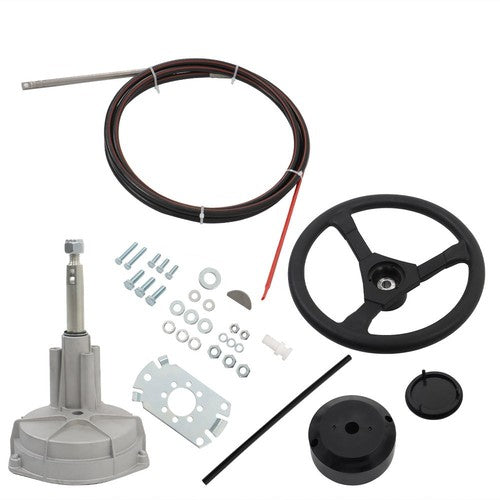 DURAFORCE Steering System Outboard Kit Boat Rotary 14 Feet Marine &14' Steering Cable US