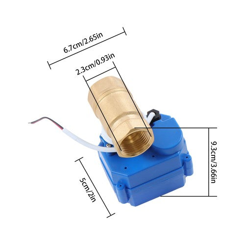 DURAFORCE Solid Motorized Ball Valve 3/4in Standard Port Brass 9-24V NC Auto Return