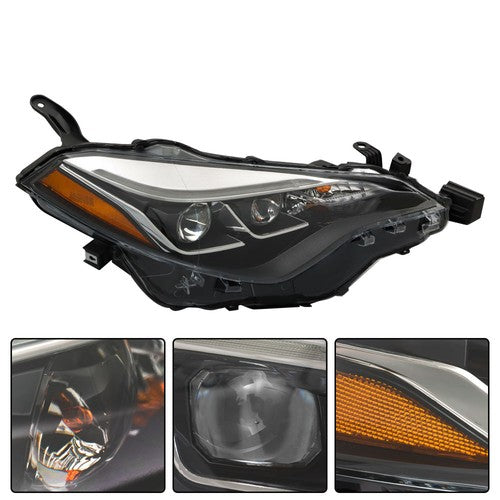 DURAFORCE Headlight Assembly Projector For Toyota Corolla 2017-2019 Halogen Black Right