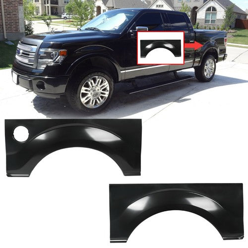 DURAFORCE FRP07 Black Rear Wheel Arch Quarter Panels for Ford F150 F-150 09-14 Pair