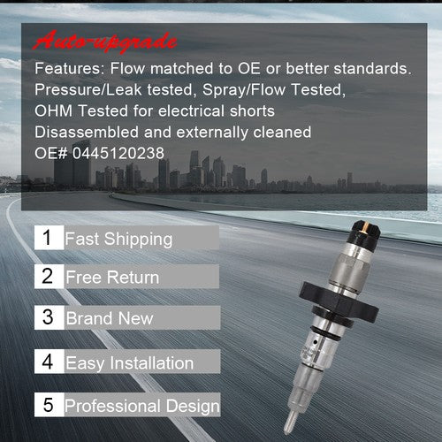 DURAFORCE Diesel Fuel Injector Fit For 04-09 Dodge Ram 5.9L #0445120208