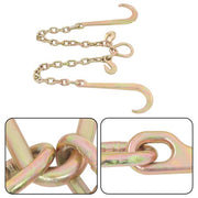DURAFORCE 3/8in*2ft G80 Chain Double Limb Hook Chain Working Load 7100lbs 15IN J Hooks