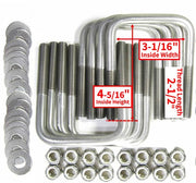 DURAFORCE 8PCS Boat Trailer Steel Dacromet U-Bolt Square 1/2" Dia x 3 1/16" x 4 5/16"