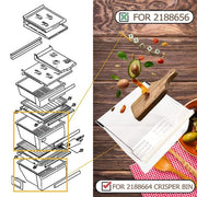 DURAFORCE Clear Crisper Pan Bottom Drawer For Whirlpool Refrigerator WP2188664 2188664