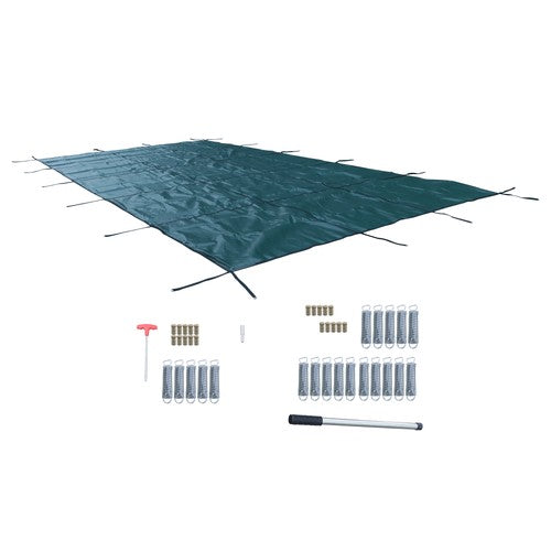 DURAFORCE WaterWarden Solid Vinyl Pool Safety Cover – Fits 12' x 24' Rectangle Pool