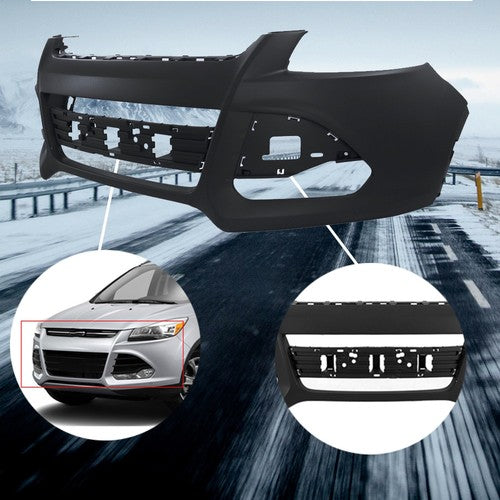 DURAFORCE Front Bumper Cover Fascia Fit For 2013-2016 Ford Escape Black Plastic