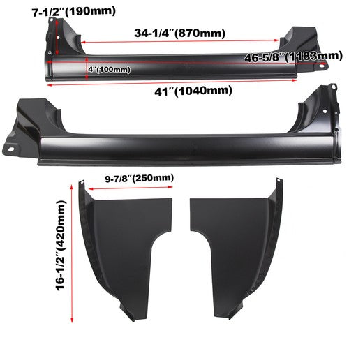 Cab Corners And Rocker Panels 4 Piece Kit for 1973-1987 Chevy GMC C10 K10 Truck LH RH