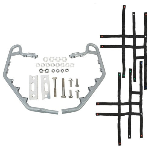 Silver Pair Of Nerf Bars With Black Nets Set for Honda TRX 700XX 2008 2009