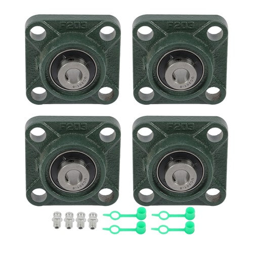 DURAFORCE UCF201-8 1/2" Bore Pillow Block Flange Bearing 4 Bolt Solid Base (4PCS)