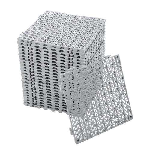 DURAFORCE 50PCS 12 x 12in Interlocking Drainage Floor Tiles Modular Interlocking Tile Gray
