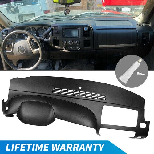 DURAFORCE Black Dash Cover Textured Overlay for Silverado 1500 LS LT 2007-2013 1-Piece