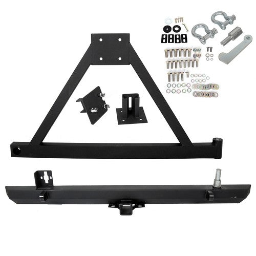 Rear Bumper With Tire Carrier D Ring For Jeep Wrangler YJ 87 96 TJ 97 06
