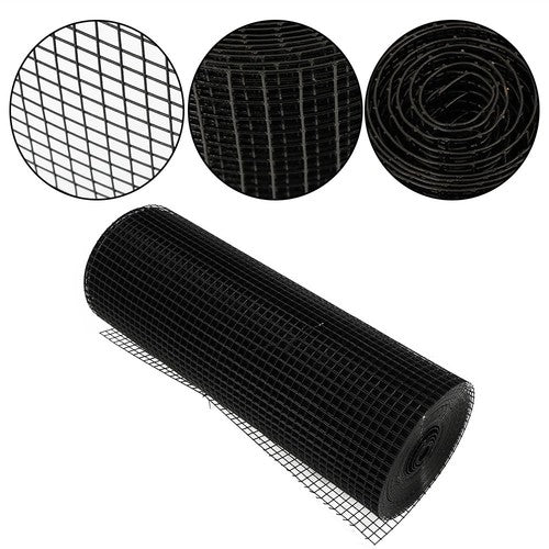 DURAFORCE Hardware Cloth 19 Gauge Black PVC Coated Wire Fencing Garden Fence Roll 1/2inch