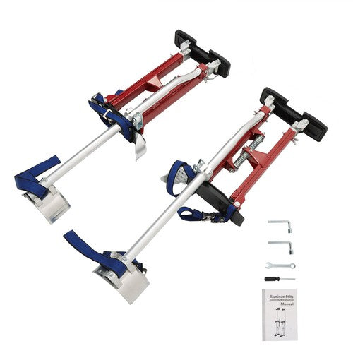DURAFORCE Adjustable Height Drywall Stilts Aluminum Tool For Painting Painter Red 18"-30"
