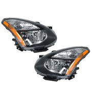 DURAFORCE Headlight For Nissan Rogue 2008-2013 Halogen Housing Black Driver+Passenger Side