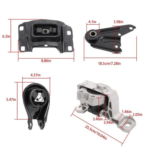 DURAFORCE 4pcs Motor & Trans Mounts Set A4402 A4404 A4405 A4418 For Mazda 3 2.0L 2004-2009