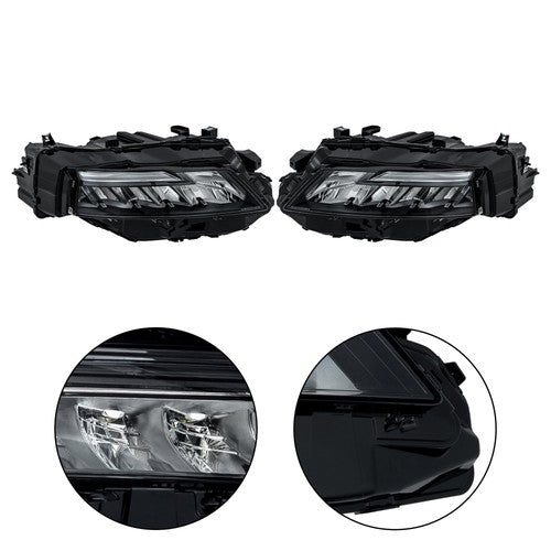 DURAFORCE LH+RH Side Black Housing For Nissan Rogue 2021-2023 Headlights Replacement LED