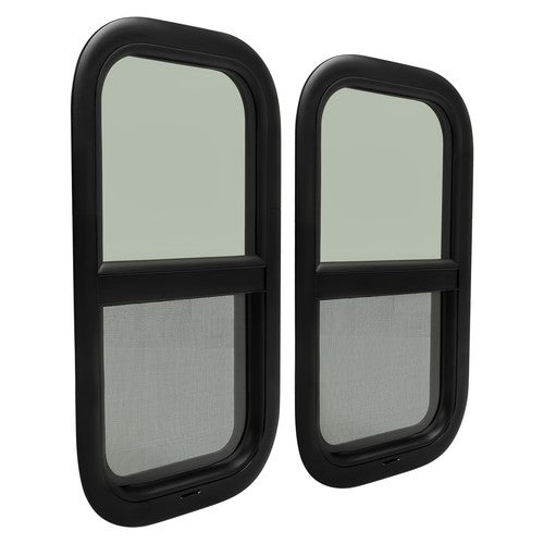 2 Pack 12 x 22 x 1-1-2 Wall Vertical Sliding RV Window Cargo Trailer With Trim Kit