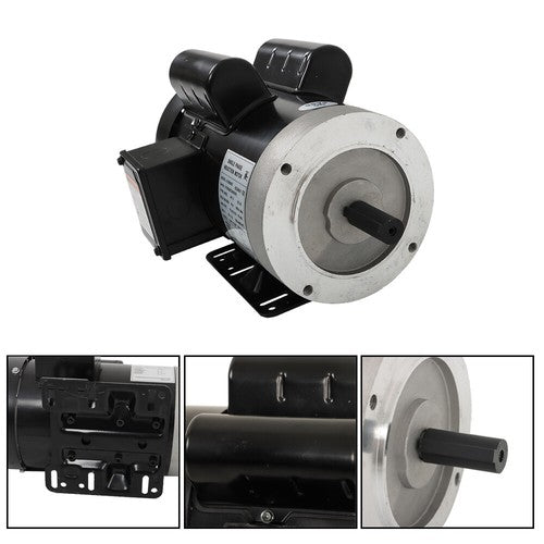 DURAFORCE 5HP Electric Motor 3450RPM 5/8" Shaft Single Phase 208-230V 56C Frame 60HZ TEFC