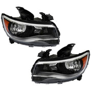 DURAFORCE For Chevy Colorado 2015-2022 LH+RH Headlights Headlamps Clear Lens Halogen Black
