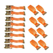 DURAFORCE 2 "x 20' 4000 lb E-Track Ratchet Straps Orange Heavy Duty Tie Downs New 8 Set