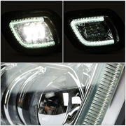 DURAFORCE Projector Fog Lights Lamp Chrome w/LED Halo Ring For Freightliner Cascadia 08-17