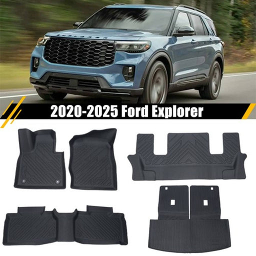 DURAFORCE Floor Mats for Ford Explorer 2020-2025 6 Seats TPE Cargo Mat Floor Liners