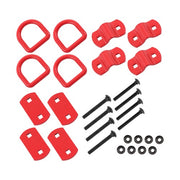 DURAFORCE 4 Pack 1/2 Inch Heavy Duty Bolt-On Forged D Ring 12000Lbs Break Strength Red