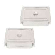 DURAFORCE Restaurant Steam Table Pans 2 Pack Full Size 4 Inch Deep Thickened with Lid