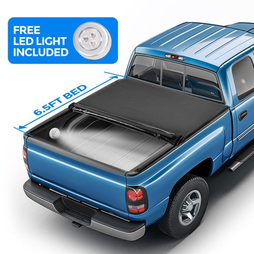 DURAFORCE Tonneau Cover 6.5FT Bed Roll Up for GMC Sierra Chevy Silverado 1500 1988-2007
