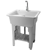 DURAFORCE 80 Freestanding Sink Commercial Laundry & Utility Room Sinks with Faucet Gray