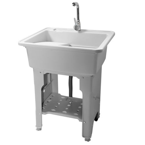 DURAFORCE 80 Freestanding Sink Commercial Laundry & Utility Room Sinks with Faucet Gray