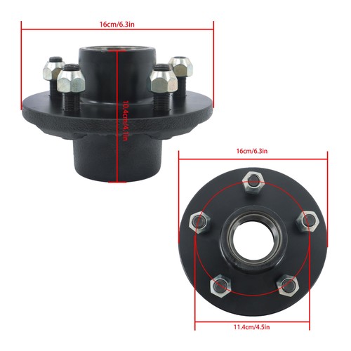 DURAFORCE NEW Sets of 2 5-Lug 4.5" Trailer Wheel Hub Kits For 3500 lb #84 Trailer Axles