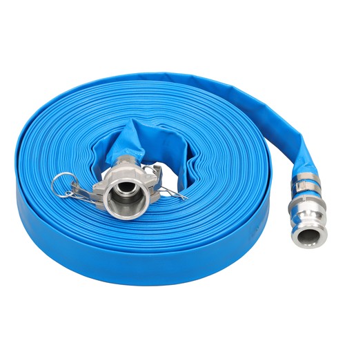 DURAFORCE 1-1/4" x 100' Pvc Backwash Discharge Hose For Swimming Pools W/ Pin Lug Fittings