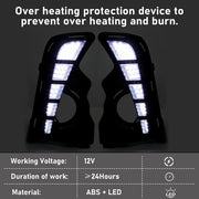 DURAFORCE For Toyota Highlander 2017-2019 LED DRL Daytime Running Lights Driving Fog Lamps