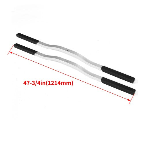 DURAFORCE For Snowmobile Trailer Ski Tie Down Bar w/ Black Boots 1 Pair Black & Silver