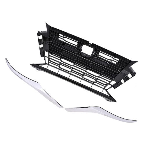 DURAFORCE For 2023-2024 Nissan Altima SV Front Bumper Upper Grille & Grille Chrome Molding