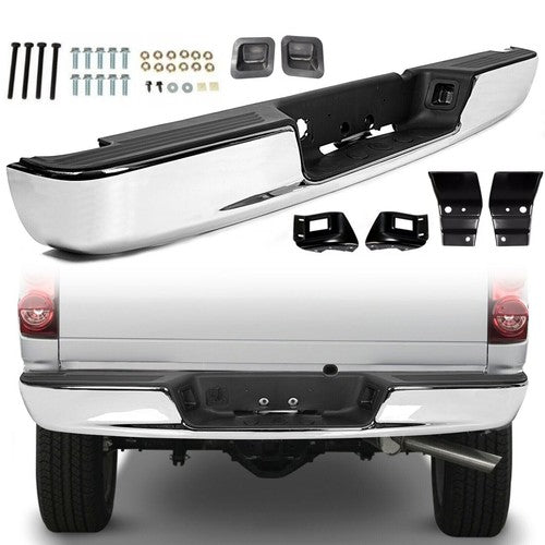 DURAFORCE Rear Bumper Black Step for 2002 2008 Dodge Ram 1500 2003 2009 Ram 2500 3500