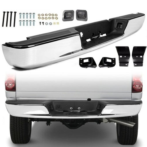 DURAFORCE Rear Bumper Black Step for 2002 2008 Dodge Ram 1500 2003 2009 Ram 2500 3500