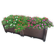 DURAFORCE Set of 2 Elevated Plastic Planter Box Elevated Raised Garden Bed Indoor Outdoor