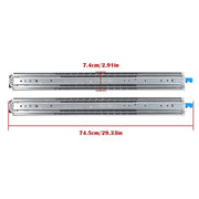 DURAFORCE 1 Pair With Lock Heavy Duty Drawer Slides 28 Inch 500 Lbs Extension Rails Rail