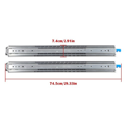 DURAFORCE 1 Pair With Lock Heavy Duty Drawer Slides 28 Inch 500 Lbs Extension Rails Rail