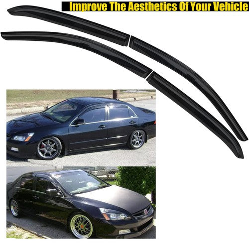 DURAFORCE Window Trim Visors Rain Guard Deflector for 2003-2007 for Honda Accord Sedan