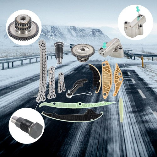 DURAFORCE 13Pcs Timing Chain Kit For VW Jetta Tiguan Passat CC Jetta Audi A5 Q5 A4