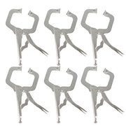 DURAFORCE Adjustable C-Clamp Locking Pliers Set 11" Locking Welding With Swivel Pads 6 Pcs