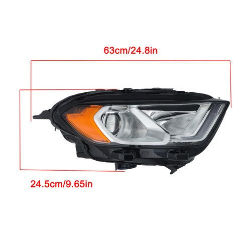 DURAFORCE Halogen For Ford EcoSport 2018-2023 Headlight W/DRL Front Clear Passenger Chrome