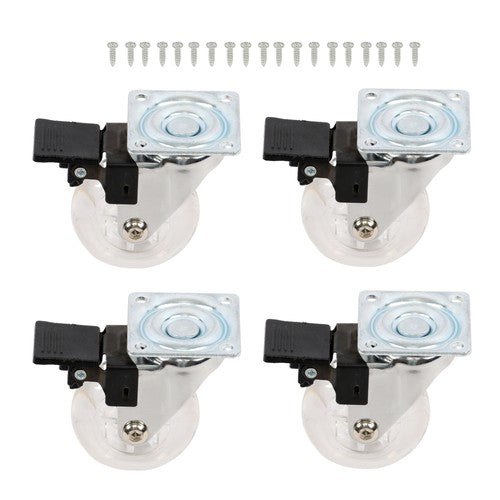 DURAFORCE 2 Inch Caster Wheels Set of 4 Heavy Duty Locking Casters with brake white