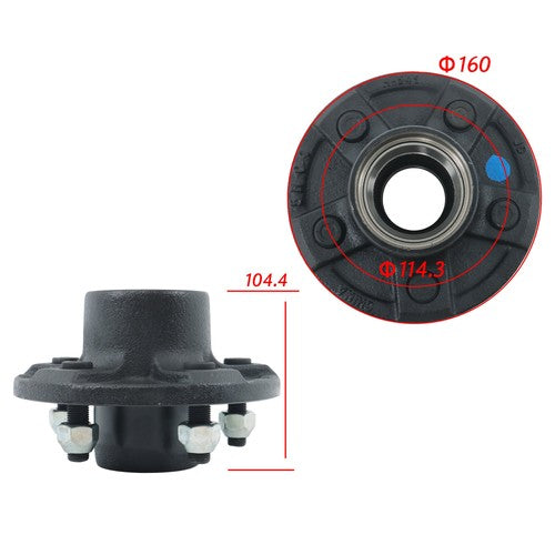 DURAFORCE 2 Sets of For 5-lug 4.5-inch wheel hub kits and 8.25'' Round #84 Spindles NEW